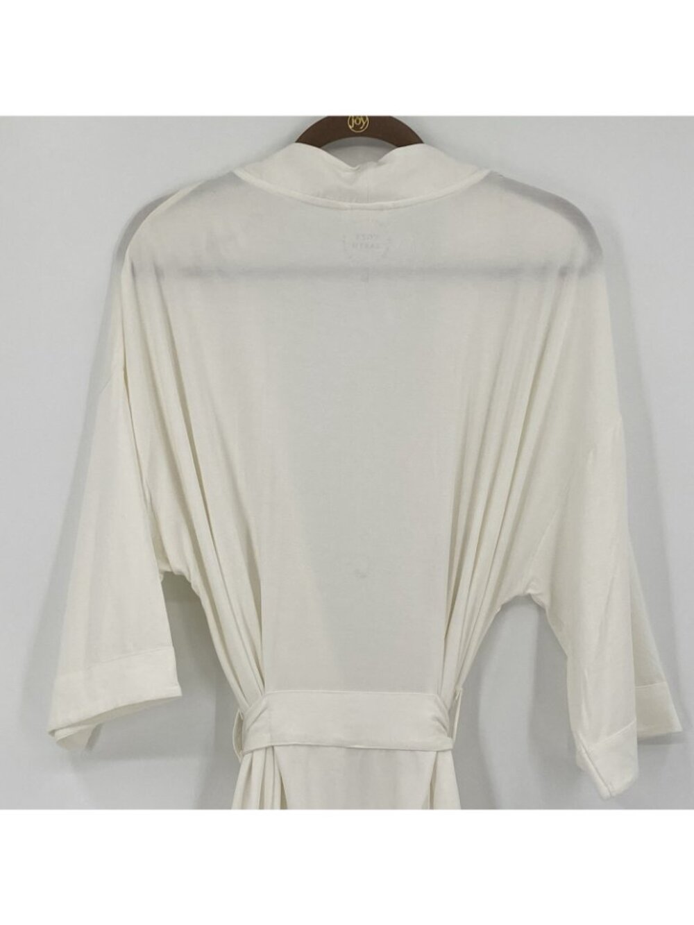 COZY EARTH Women's Size M Bamboo Stretch-Knit Robe Ivory White Loungewear - Picture 15 of 16
